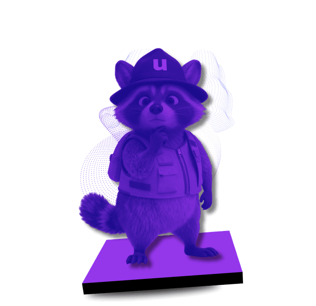 Unspent raccoon mascot